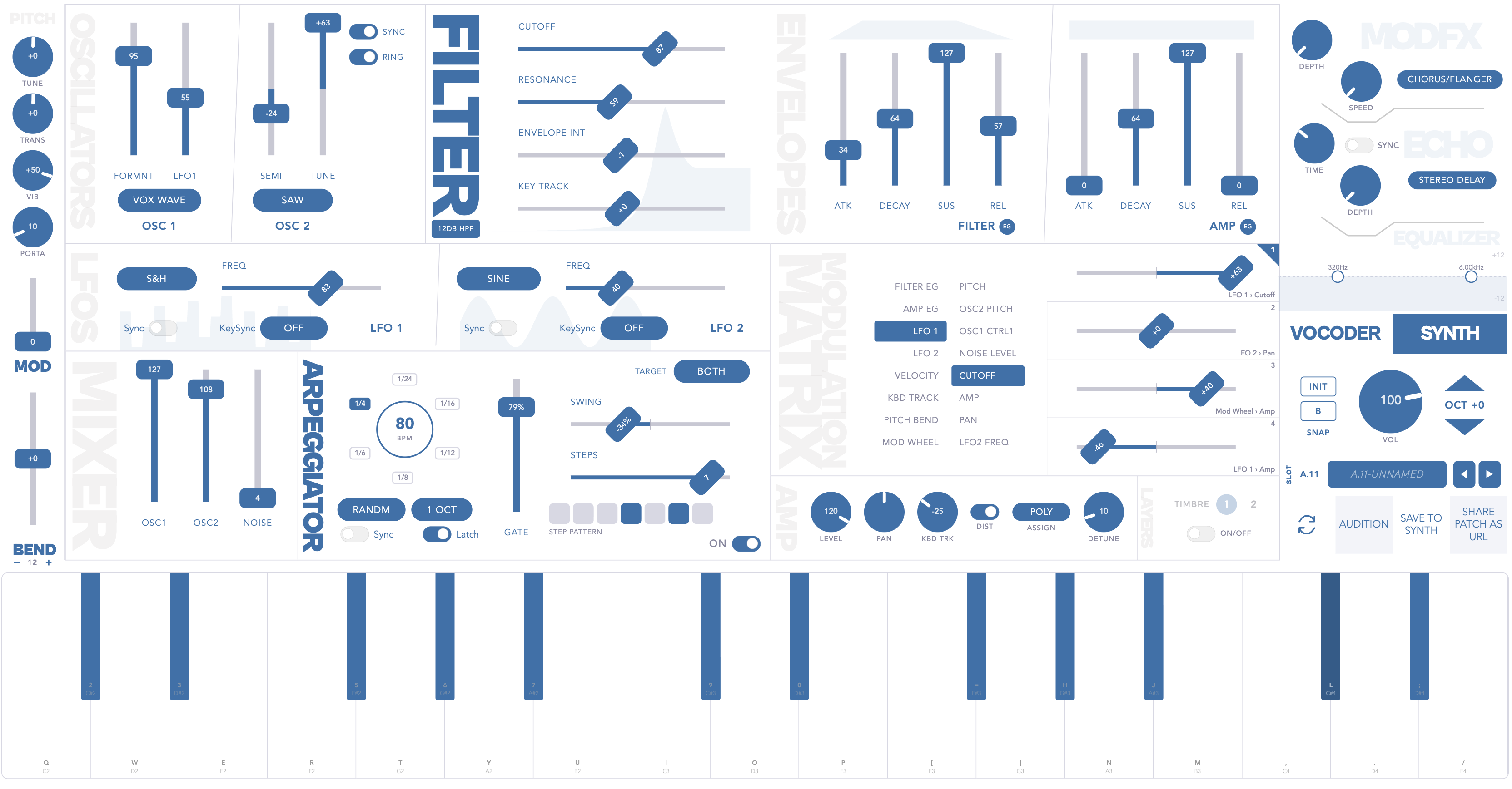 sysExtant MK1 — synth panel